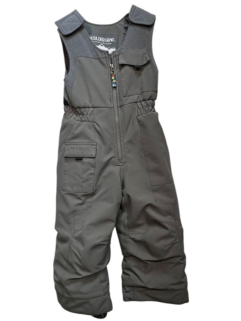 Boulder Gear Kids' Nestor Insulated Ski Snow Bibs Size 3T Gray Outdoor Pockets